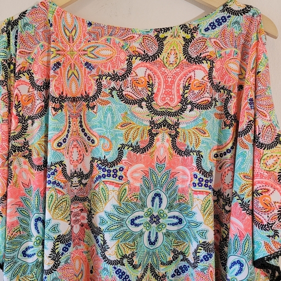 SWIM By Cacique Women's Beach Dress Sz 22/24 Colorful Stretchy Boho Resortwear - Picture 7 of 12
